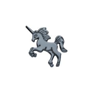 Unicornio gris plata